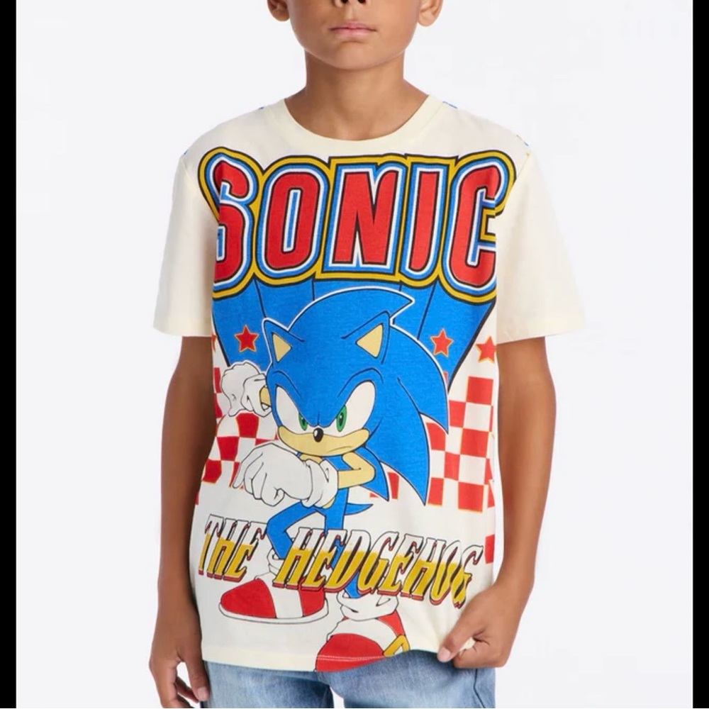 Sonic The Hedgehog‎ Boys 10/12 Graphic Tee Blue NWOT Gamer Shirt